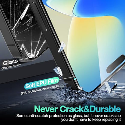 3 Pack Flexible Film Screen Protector for iPhone 16 Pro, Non-breakable Soft TPU Hydrogel Film for iPhone 16 Pro Screen Protector Film (NOT Glass) - size: iPhone 16 Pro