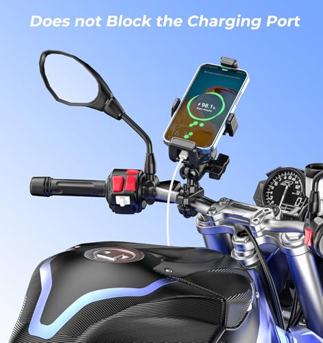 VAZESWIN Motorcycle Phone Mount with Vibration Dampener, Bike Phone Holder
