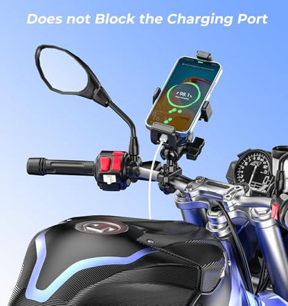 VAZESWIN Motorcycle Phone Mount with Vibration Dampener, Bike Phone Holder