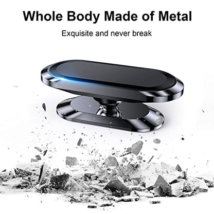【2-PACK】Magnetic phone holder for car, [ Super Strong Magnet ] [ with 4 Metal Plate ] iPhone Magnetic car mount for cell phone, [ 360° Rotation ] Universal Dashboard adhesive Car Magnetic Phone Mount - color: Silver