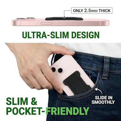 Universal Phone Grip for Smartphones - Phone Holder for Hand for Back of Phone - Wireless Charging Compatible (Black Purple) -2PC - color: Black DarkPurple