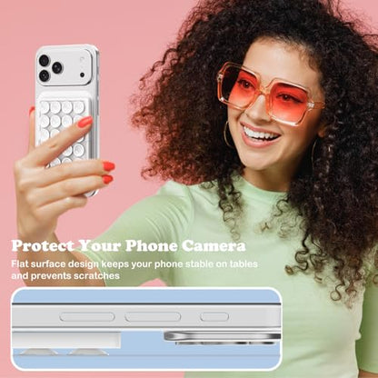 KADES MagSafe Phone Grip with 24 Suction Cups & Adjustable Stand - color: White