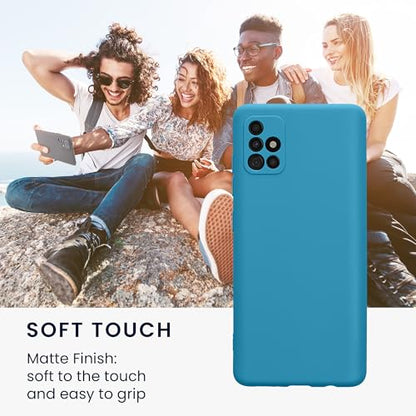 kwmobile Case Compatible with Samsung Galaxy A51 Case - Protective Slim TPU Phone Cover - Soft Matte Finish - Caribbean Blue - color: caribbean blue, size: Galaxy A51
