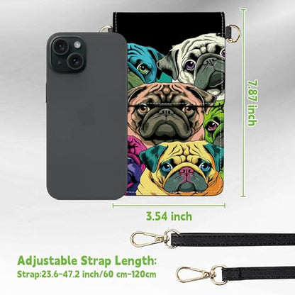 Small Crossbody Bags with Adjustable Shoulder Strap - color: Color Pugs