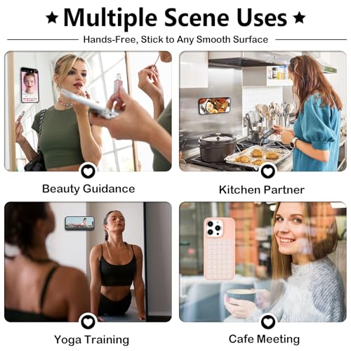 White Double Sided Silicone Suction Phone Grip Mount Cups Removable Durable Phone Stand Kickstand for Teen Girls Trendy Stuff – Hands-Free Phone Holder and Cell Phone Grips Accessories Translucent