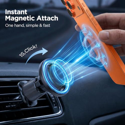 Miracase Car Phone Holder for Magsafe [Strong Magnets] Magnetic Phone Holders for Your Car, 360°Adjustable Air Vent Hands Free Cell Phone Mount Cradle Fit iPhone 17-12 & All Smartphones, Carbon Fiber - color: Carbon Fiber Black