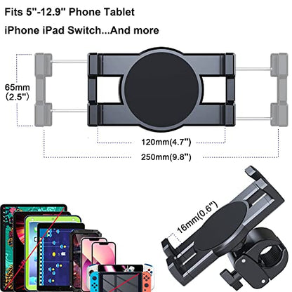 Timewall Tablet Phone Mount with Clamp, Black, 5-12.9"