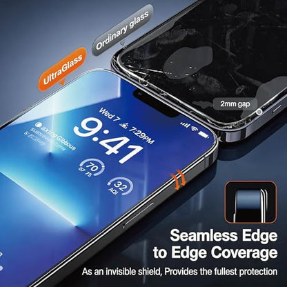 3 Pack Screen Protector for iPhone 16 Plus, Tempered Glass with 2 Pack Camera Lens Protector & Phone Case, Easy Install Frame, 9H Hardness, Bubble Free, HD Clear, Full Coverage - color: iPhone 16 Plus