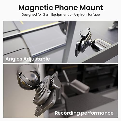 MiiKARE Dual Magnetic Gym Phone Holder Mount for MagSafe, Black - color: Black