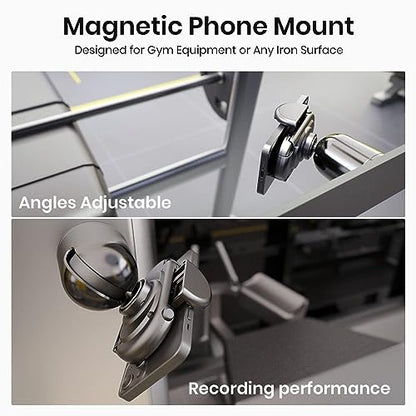 MiiKARE Dual Magnetic Gym Phone Holder Mount for MagSafe, Black - color: Black