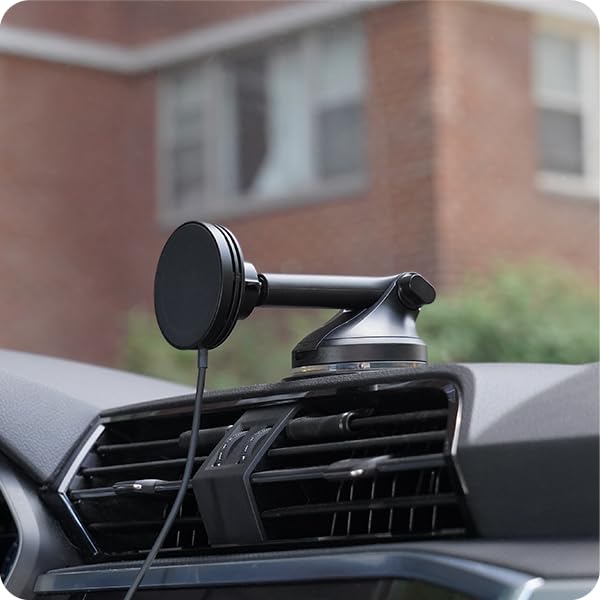 iOttie Velox Qi2 Mini 15W Wireless Charger Car Mount - Dash & Windshield Car Phone Holder - MagSafe Compatible iPhone Mount for Qi2 Smartphones (iPhone12 13 14 15 16 and 17) - Car Charger Included - style: Qi 2 Wireless Charging