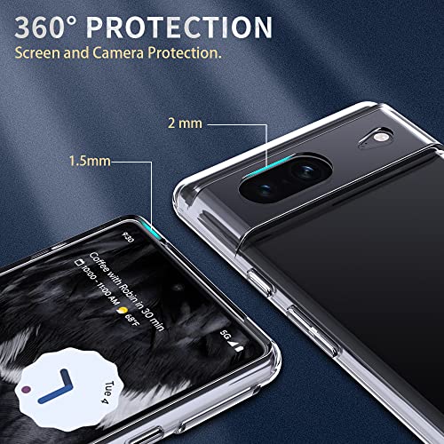 Crystal Clear Google Pixel 7 Case.Soft Slim Fit Transparent Plastic TPU Protective Silicone Cover Phone Cases for Google Pixel 7 [Slim Thin & Comfort Grip] [Shockproof] - size: Pixel 7 case