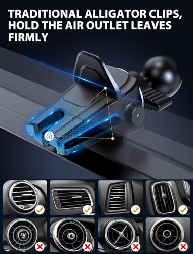 Wireless Car Charger 15W Fast Charging Auto-Clamping Air Vent Phone Mount - color: Royal blue