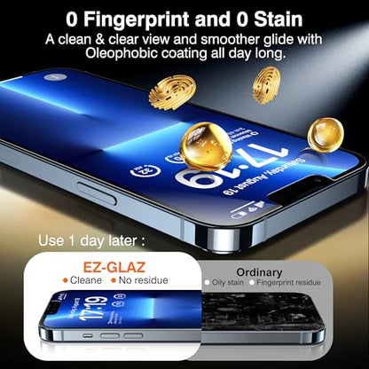 EZ-GLAZ-4+2 Pack for iPhone 13 Pro Privacy Screen Protector (6.1") - size: iPhone 13 Pro