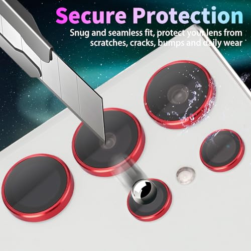 Camera Lens Protector for Samsung Galaxy S22 Ultra, Red - color: Red
