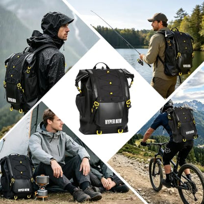 30L Waterproof Dry Bag Backpack, Dry bags waterproof for Men Women, Outdoor Lovers for Kayaking, Boating, Hiking, Camping, Rafting, Fishing & Travel Adventures - color: Black