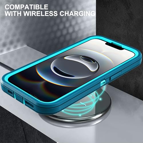 YKHJKLEC for iPhone 16e Case, Military Grade 3 in 1 Heavy Duty Shockproof/Drop Proof/Dust Proof Case with 2Pcs Tempered Glass Screen Protector (Blue/Turquoise) - color: Blue/Turquoise