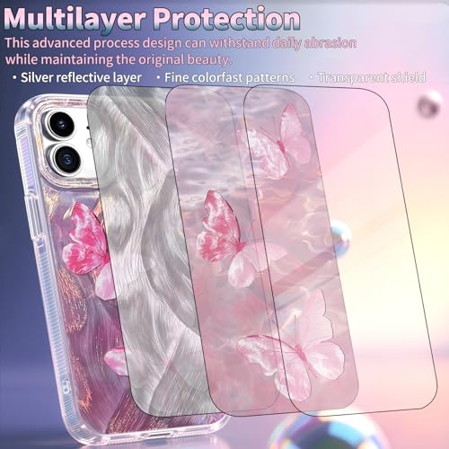 Compatible with iPhone 11 Case,with [Shockproof Protective][Camera Protection] Cute Butterfly Aesthetic Phone Cover Anti-Yellowing Soft Slim Cover for Women Girl-Pink - color: Pink Butterfly, size: iPhone 11