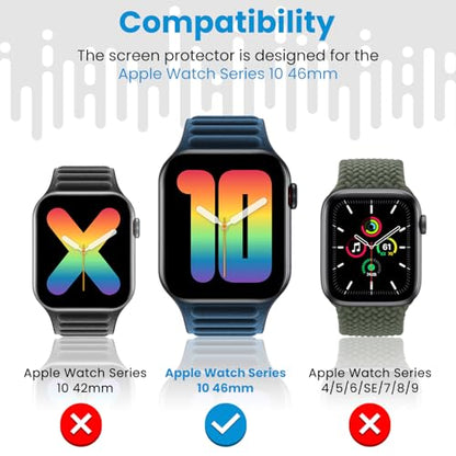UniqueMe 8 Pack Privacy Screen Protector for Apple Watch Series 10/11 46mm - size: 46mm