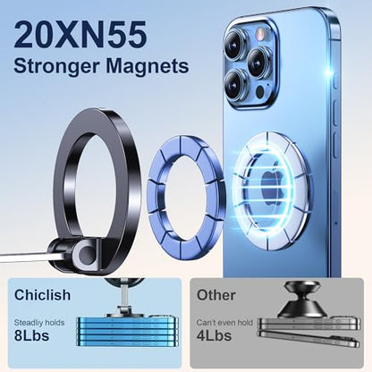 Car Phone Holder for Magsafe [2026 89+LBS Suction & 3700gf Magnetic] 360° Adjustable Cell Phone Mount, Phone Holders for Your Car Dashboard Windshield Camera for iPhone 17-12