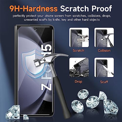 LYWHL 2-Pack Samsung Galaxy Z Fold 5 Screen Protector, Tempered Glass Front Screen Protector for Galaxy Z Fold 5 with Alignment Frame, Anti Scratch Bubble Free Case Friendly Easy Install - size: Samsung Galaxy Z Fold 5