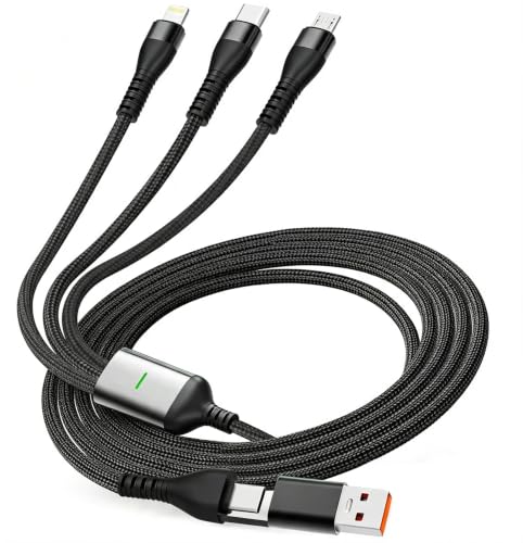Awnuwuy 100W Multi 3 in 2 Charge Cable for Lightning/USB C/Micro, 4FT - size: AC to C+L+M(10FT)