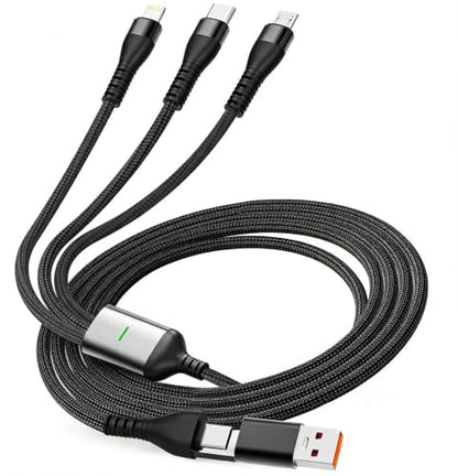 Awnuwuy 100W Multi 3 in 2 Charge Cable for Lightning/USB C/Micro, 4FT - size: AC to C+L+M(10FT)