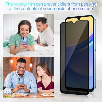 3 Pack Privacy Screen Protector for Samsung Galaxy A15 5G - color: Samsung Galaxy A15