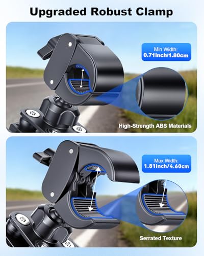 Bike Phone Holder Motorcycle Phone Mount, [Vibration Dampener][Camera Friendly] [1s Lock] Bicycle Phone Holder Handlebar Mount Cell Phones Holder for E-Bike/Stroller/Scooter Fits 4.7''-7'' Phone