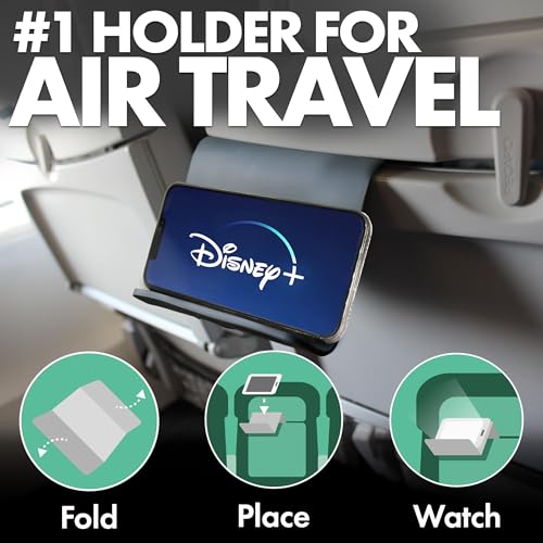 Flight Flap Airplane Phone Holder - Foldable Phone Stand for Plane Travel - color: Silicone, size: Large