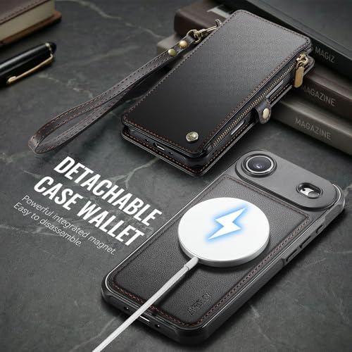 for iPhone 17 Air - Phone Case Wallet Magnetic Detachable, Black - color: Black, size: iPhone Air