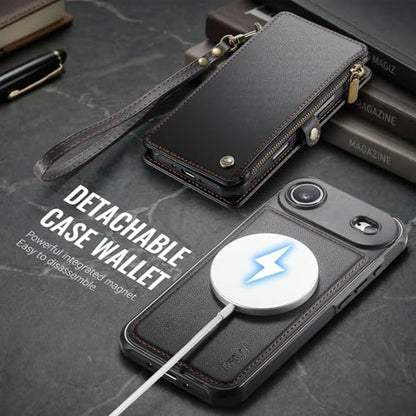 for iPhone 17 Air - Phone Case Wallet Magnetic Detachable, Black - color: Black, size: iPhone Air