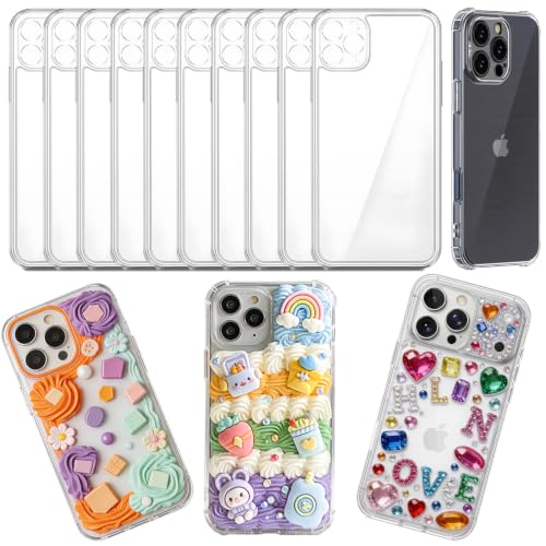 stino DIY Phone Junk Case for iPhone, 10 Pack Clear Cases, Crystal Transparent Junk Case Supplies (for iPhone 15 Pro) - size: for Iphone 15 Pro