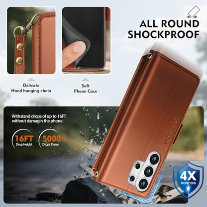 for Samsung Galaxy S26 Ultra Wallet Case with Card Holder RFID Blocking PU Leather Zipper Phone Case Flip Folio Protective Cover Wrist Strap Credit Card Slots Kickstand Men Women,Light Brown - color: Light Brown, size: Samsung Galaxy S26 Ultra - 6.9"