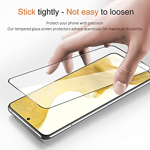 [2+2Pack] Tempered Glass Screen Protector for Samsung Galaxy S22+ and Camera Lens Protector Fingerprint Unlock Full Coverage HD Clear Bubble Free 9H Compatible with Galaxy S22 Plus - color: Samsung Galaxy S22+ (6.6 inch)
