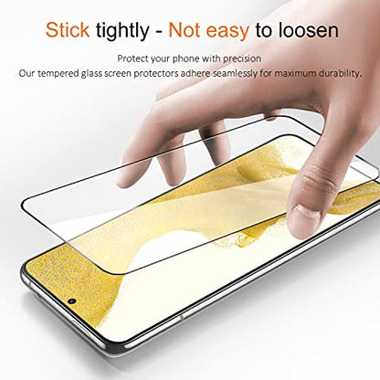 [2+2Pack] Tempered Glass Screen Protector for Samsung Galaxy S22+ and Camera Lens Protector Fingerprint Unlock Full Coverage HD Clear Bubble Free 9H Compatible with Galaxy S22 Plus - color: Samsung Galaxy S22+ (6.6 inch)