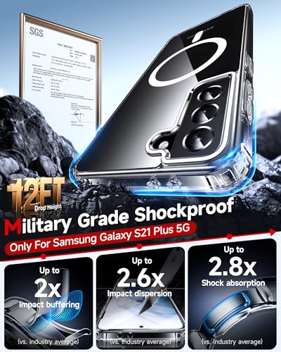 LeYi for Galaxy S21 Plus Phone Case: [Mag-Safe Fit] with Raised Camera Guard, Matte Translucent Slim Translucent Soft-Touch Protective para Samsung S21 Plus 5G Case, Clear - color: Clear, size: Galaxy S21 Plus (6.7 Inch)