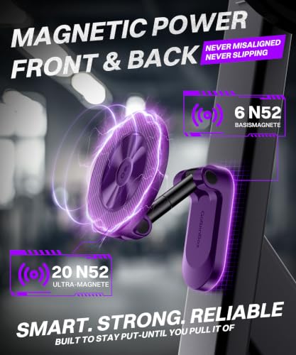 GolbinBox All Metal Dual Magnetic Gym Phone Holder for MagSafe, Purple - color: Purple