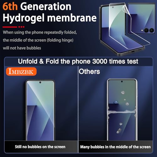 IMBZBK 9 in 1 Screen Protector for Samsung Galaxy Z Flip 7, 3+3+3 Pack - color: Z Flip 7-Transparent