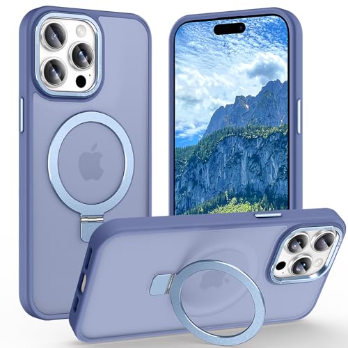 Magnetic for iPhone 14 Pro Max Case with Ring Stand, [10 FT Drop Protection] [Velvety Touch] Slim Translucent Matte Back Shockproof Phone Case for iPhone 14 Pro Max 6.7'', Sierra Blue - color: Sierra Blue, size: Iphone 14 Pro Max 6.7 inches