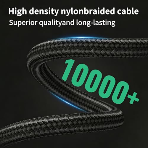 240W USB C Cable 2-Pack, 10FT USB C to USB C Fast Charging Cable, 90 Degree Right Angle Braided USB C Cord for MacBook Pro/Air, iPhone 16/17 Pro Max, iPad Pro, Samsung S25/S24, Laptop, Tablet