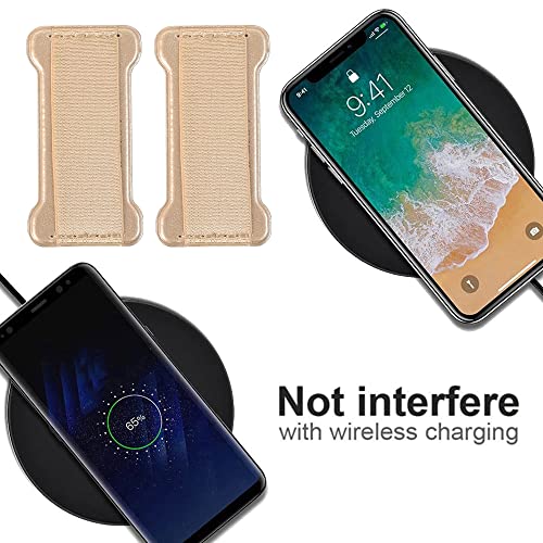 Phone Grip Holder for Hand, Universal Finger Strap Phone Holder, Finger Selfie Grip Compatible with Most Smartphones (Gold Purple) - 2Pack - color: Gold+Purple