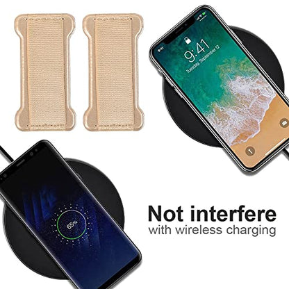 Phone Grip Holder for Hand, Universal Finger Strap Phone Holder, Finger Selfie Grip Compatible with Most Smartphones (Gold Purple) - 2Pack - color: Gold+Purple