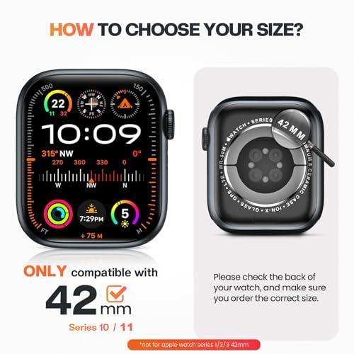 Goton Privacy Waterproof Case for Apple Watch Series 11/10 42mm - color: Blue, size: 42 mm