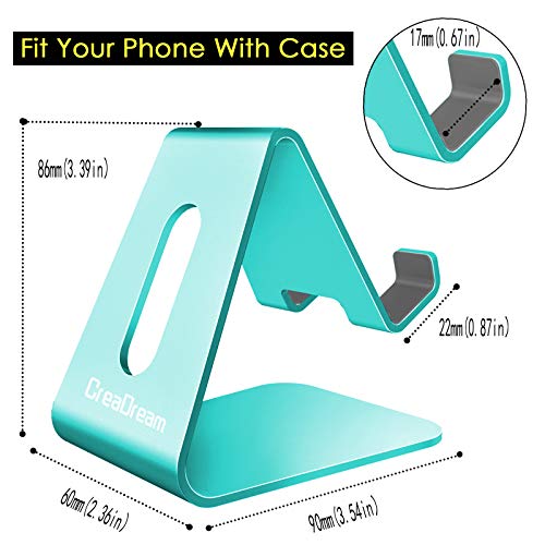 CreaDream Phone Stand Holder, Aluminum Phone Stand for Desk - color: Mint green