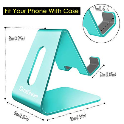 CreaDream Phone Stand Holder, Aluminum Phone Stand for Desk - color: Mint green