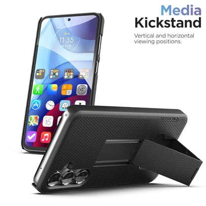 Encased DuraClip Designed for Samsung Galaxy S24 Belt Clip Case with Phone Holster and Kickstand (Black) - size: S24
