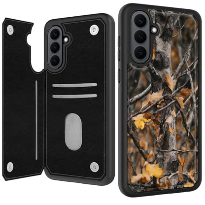 Autumn Camouflage Wallet Case for Samsung Galaxy A17 5G, Shockproof RFID Blocking PU Leather Flip Folio Cover with Card Holder, Kickstand & Magnetic Closure, Protective Phone Case - color: Autumn camouflage, size: Galaxy A17