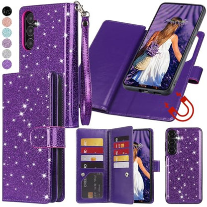 Varikke for Galaxy S25 FE Wallet Case Magnetic Detachable, Deep Purple - color: Dark Purple, size: Galaxy S25 FE 6.7"