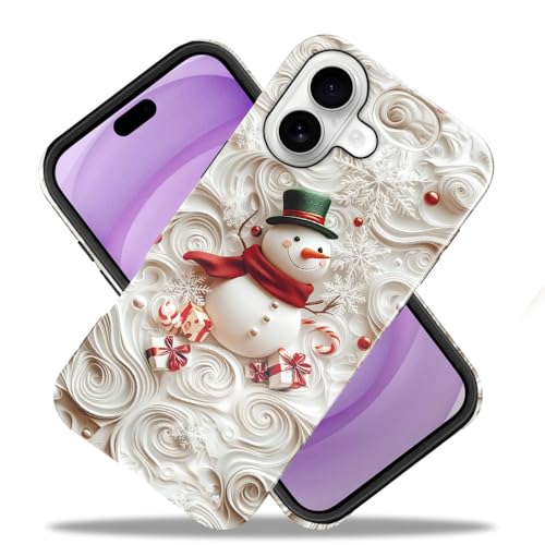 Compatible with iPhone 17,Anti-Scratch Glossy Case Cover,Christmas Snowmen Snowflakes - color: Christmas Snowmen Snowflakes, size: IPhone 17